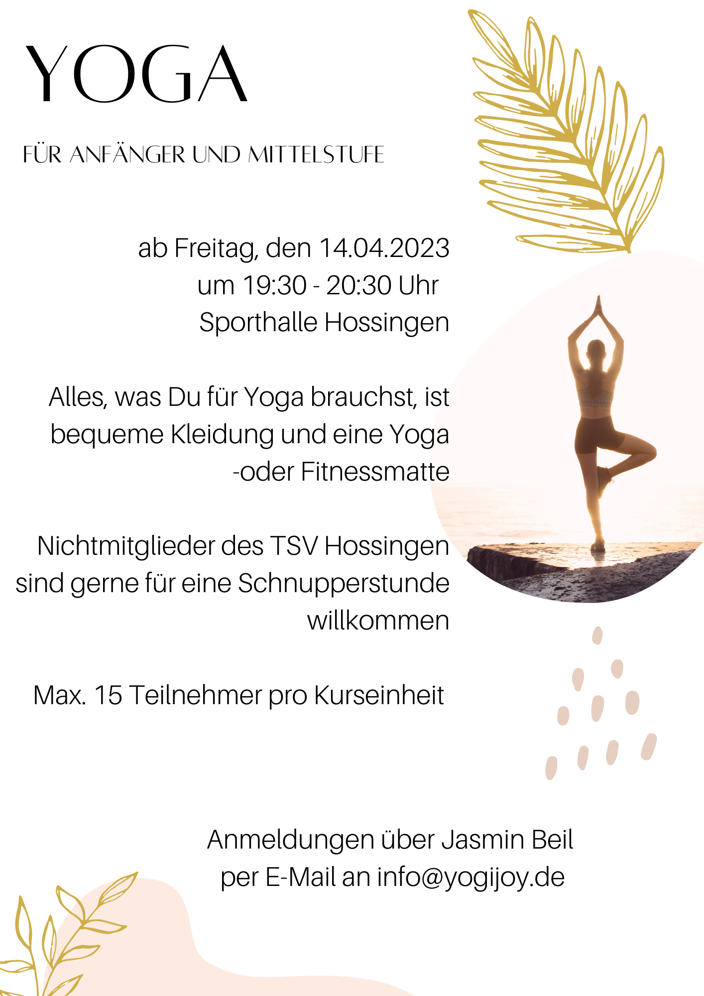 Einladung zum Yoga-Kurs von Jasmin Beil